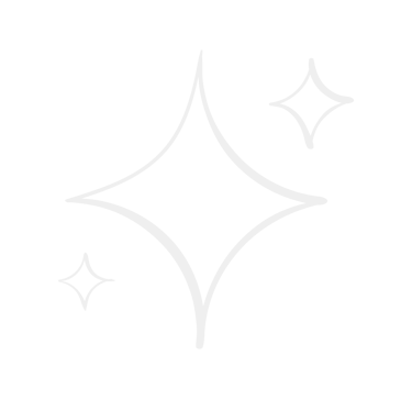 Três estrelas brancas de quatro pontas desenhadas à mão como recurso visual