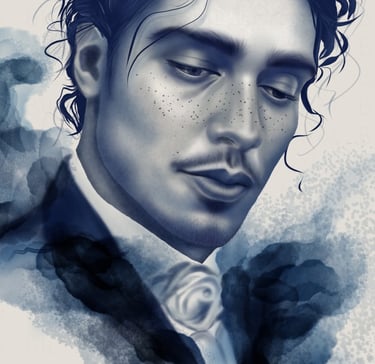 a man with freckles in a suit and tie
