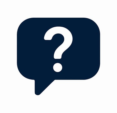 A question mark mark on a speach bubble