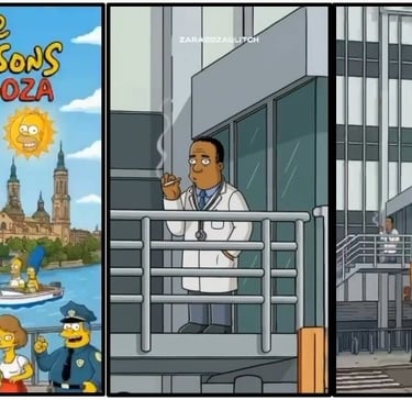 Simpsons visitan Zaragoza y esto es lo que más les llama la atneción