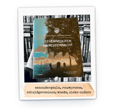 Polaroid van het boek 'Zeven minuten na middernacht' met de belangrijkste onderwerpen van het boek