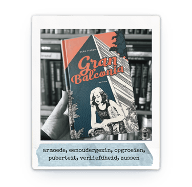 Polaroid van het boek Gran Balconia met de belangrijkste onderwerpen van het boek 