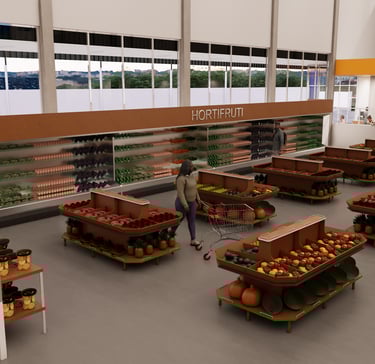 projeto arquitetônico para supermercado