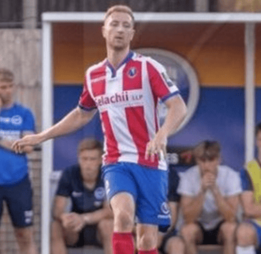 Robb Sheridan, semi professional footballer, in action on the pitch featured on his About Me page.