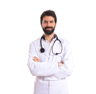 Happy Doctor referring a patient to All Services Home Health for in-home care