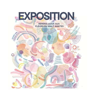 Affiche exposition peinture aquarelle contemporaine