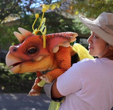 The triceratops dressed for halloween
