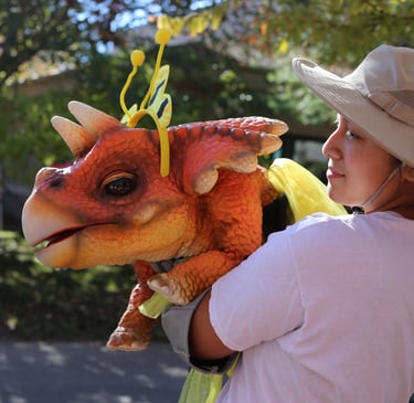 The triceratops dressed for halloween