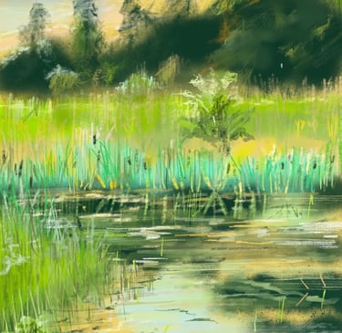 Fountain no fountain digital drawing