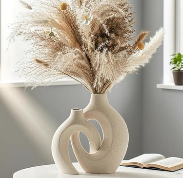 Modern Beige Indoor Decorative Vase 
