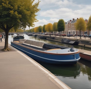 a large boat floating on top of a large body of water
