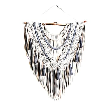wallhanging macrame sienos dekoracija