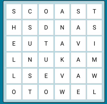 Beach word Search 