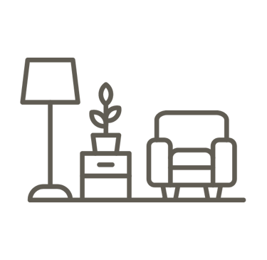 fauteuil plante et lampes mobilier