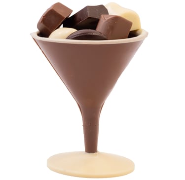 Glaasje gevuld met pralines