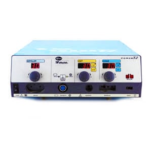 a white and blue electronic device with a clock on it