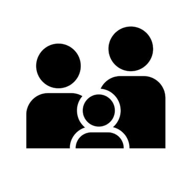 pictogramme d'une famille pour représenter l'unissons de l'artisan menuisier en Vendée