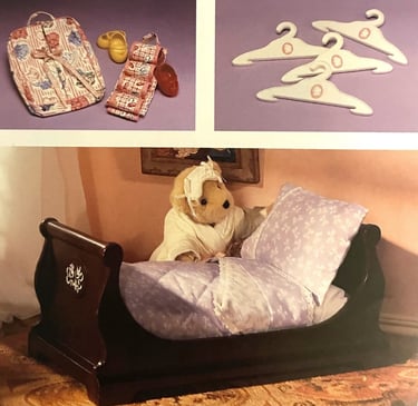 teddy bear and doll house furniture