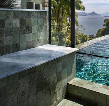 Green stone for wall