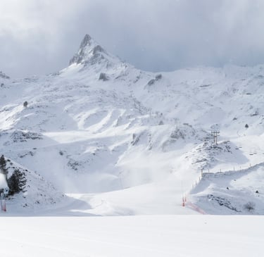a person on skis in the snow