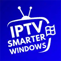 IPTV Smarters Windows logo featuring a white television icon and text on a blue background.