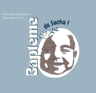 exemple utilisation portrait style pop art bébé pour faire part