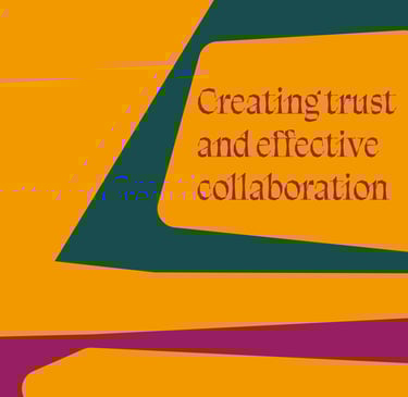 Abstract geometric graphic about creating trust and effective collaboration in team environments.