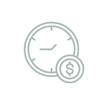 Clock with a dollar sign because time is money when using a bridge loan.