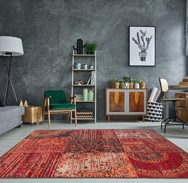 Red Brown Burnt Orange Rug