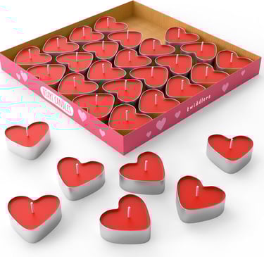 Red Love Heart Candles