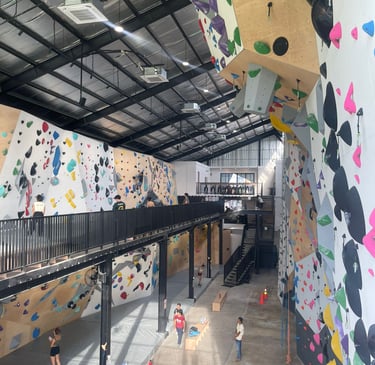 Yoga and climbing members connecting and training together at Bali’s best indoor activity space.