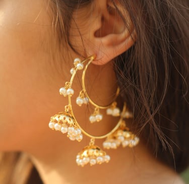 Luxury premium earrings in wide range including jhumki, studs, hoops