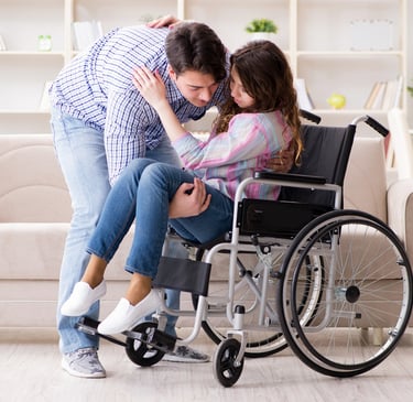 Adult receiving home care assistance