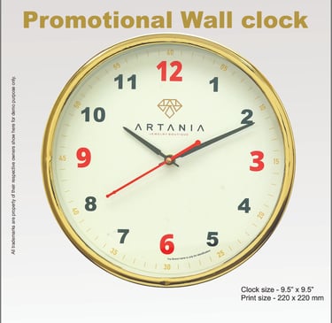 Corporate wall clock manufactured by skon gifts pvt ltd