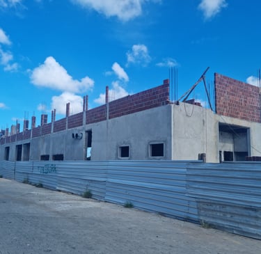 Foto da obra vista exterior, Área comercial, CEASA-PE.