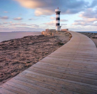 lighthouse in the sunset