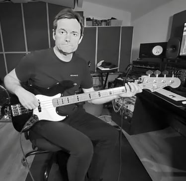 Mark playing bass
