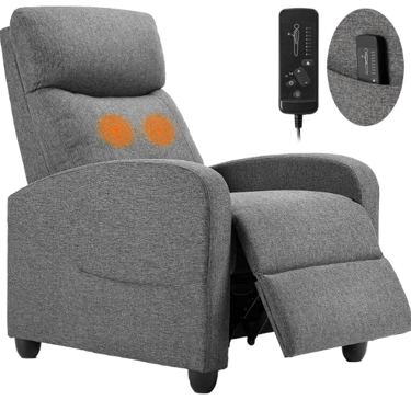 grey reclining massage chair