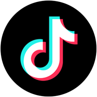 Rond noir avec le logo Tiktok.