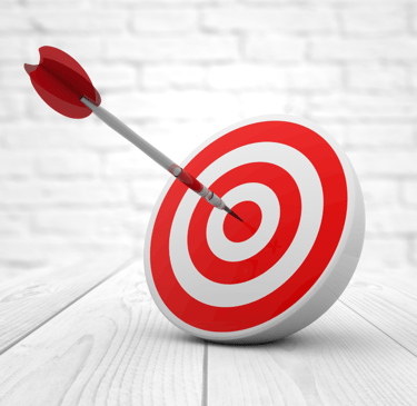 a red and white target target with a target in the center of a bullseye