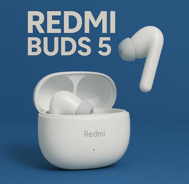 um par de fones de ouvido com a inscrição "redmii buds"