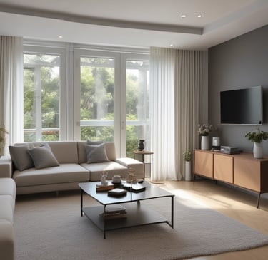 Bright living room with modern inventory