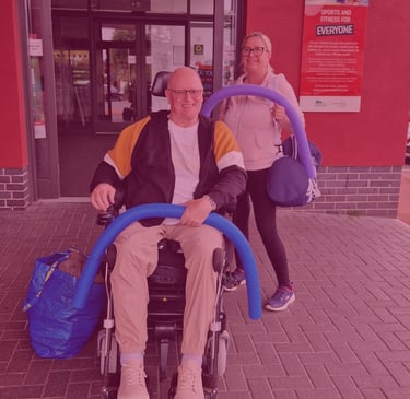 Picture of a man and woman at the swimming pool - AMG Nursing & Caring Services