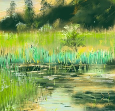 Fountain no fountain digital drawing
