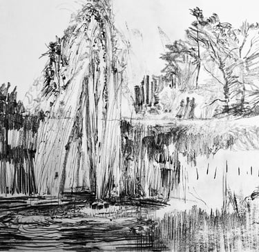 Fountain drawing en plein air Dumfries House