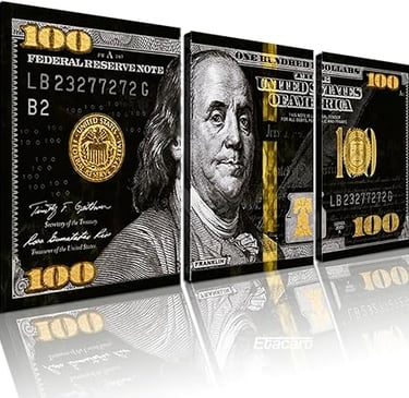 Quadro Nota 100 Dólares