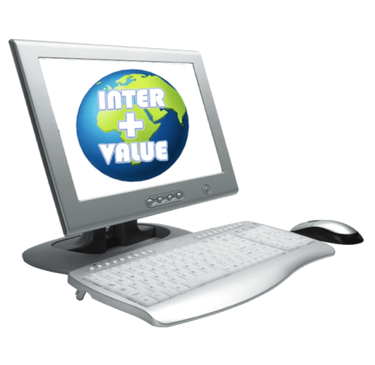 image of a computer with the INTER+VALUE logo