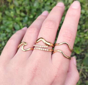 Bagues en acier inoxydable minimalistes élégantes et tendance