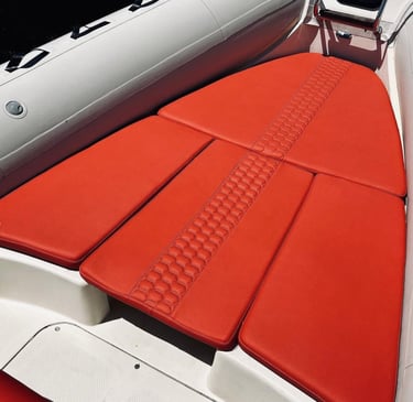 matelassé rouge bain de soleil