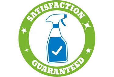Satisfaction guaranteed icon with spray bottle